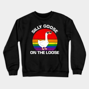 Goose, Silly On The Loose, LGBT Goose, Pride LGBT Crewneck Sweatshirt